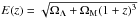 Mathematical equation: \hbox{$E(z)=\sqrt{\Omega_\Lambda+\Omega_{\rm M}(1+z)^3}$}