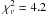 Mathematical equation: \hbox{$\chi^2_\nu = 4.2$}