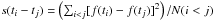 Mathematical equation: \hbox{$s(t_i-t_j) = \left(\sum_{i<j}[f(t_i)-f(t_j)]^2\right)/N(i<j)$}