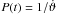 Mathematical equation: \hbox{$P(t)=1/\dot{\vartheta}$}