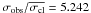 \hbox{$\sigma_{\rm obs}/\overline{\sigma_{\rm cl}}=5.242$}