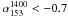 \hbox{$\alpha^{1400}_{153} < -0.7$}