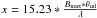 Mathematical equation: \hbox{$x = 15.23*\frac{B_{\rm max}*\theta_{\rm ud}}{\lambda}$}