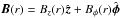 \hbox{$\vec{B}(r) = B_z(r) \uvec{z} + B_\phi(r) \uvec{\phi}$}