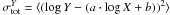 \hbox{$\sigma^{Y}_{\text{tot}}=\langle ( \log Y-(a \cdot \log X +b))^2 \rangle$}