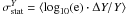 \hbox{$\sigma^{Y}_{\text{stat}}=\langle \log_{10}(\text{e})\cdot\Delta Y/Y\rangle$}