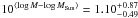 \hbox{$10^{\langle \log M-\log M_{\text{Sun}}\rangle}=1.10^{+0.87}_{-0.49}$}