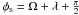 \hbox{$\phi_{\rm s} = \Omega+\lambda+ \frac{\pi}{2}$}