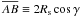 \hbox{$\overline{AB} \equiv 2 R_{\rm s} \cos \gamma$}