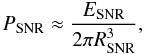 \begin{equation} P_{\rm SNR}\approx \frac{E_{\rm SNR}}{2\pi R_{\rm SNR}^3}, \label{psnr} \end{equation}