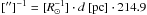 Mathematical equation: \hbox{$[\arcsec]^{-1}=[R_\odot^{-1}]\cdot d~[{\rm pc}]\cdot214.9$}