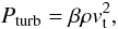 Mathematical equation: \begin{equation} \label{eqpturb} P_{\rm{turb}}=\beta\rho v_{\rm{t}}^2, \end{equation}
