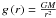 Mathematical equation: \hbox{$g\left(r\right)=\frac{GM}{r^{2}}$}