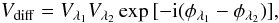 \begin{equation} V_{\rm diff}=V_{\lambda_1}V_{\lambda_2}\exp{[-{\rm i}(\phi_{\lambda_1}-\phi_{\lambda_2})]}, \end{equation}