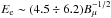 \hbox{$E_{\rm e}\sim(4.5\div6.2) B_\mu^{-1/2}$}