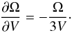 \appendix \setcounter{section}{2} \begin{equation} \frac{\partial \Omega}{\partial V} = - \frac{\Omega}{3V} \cdot \end{equation}