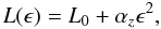 Mathematical equation: \begin{equation} L(\epsilon)=L_{0}+\alpha_{z}\epsilon^{2}, \label{eq:l_eps} \end{equation}