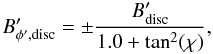 \appendix \setcounter{section}{1} \begin{equation} B'_{\phi',\rm disc} = \pm \frac{B'_{\rm disc}}{1.0 + \tan^2(\chi)}, \end{equation}