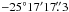 \hbox{$-25\degr 17\arcmin 17\farcs 3$}