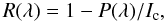 \begin{equation} R(\lambda)=1 - P(\lambda)/I_{\rm c}, \end{equation}