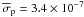 \hbox{$\overline\sigma_{\rm p} = 3.4\times10^{-7}$}