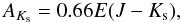 \begin{equation} A_{K_{\rm s}} = 0.66E(J-K_{\rm s}) , \label{eqn:AK} \end{equation}