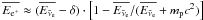 Mathematical equation: \hbox{$\overline{ E_\mathrm{e^+}} \approx (\overline{E_{\bar\nu_\mathrm{e}}}-\delta)\cdot \left[1-\overline{E_{\bar\nu_\mathrm{e}}}/(\overline{E_{\bar\nu_\mathrm{e}}}+m_\mathrm{p}c^2)\right]$}