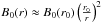 Mathematical equation: \hbox{$B_0(r)\approx B_0(r_0) \left(\frac{r_0}{r}\right)^2$}