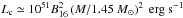 Mathematical equation: \hbox{$L_{\rm c}\simeq 10^{51}B_{16}^2 \left({M}/{1.45~M_\odot}\right)^2~\mbox{erg~s}^{-1}$}