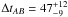 Mathematical equation: \hbox{$\Delta t_{AB} = 47_{-9}^{+12}$}