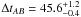 Mathematical equation: \hbox{$\Delta t_{AB} = 45.6_{-0.4}^{+1.2}$}