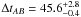 Mathematical equation: \hbox{$\Delta t_{AB} = 45.6_{-0.4}^{+2.8}$}