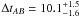 Mathematical equation: \hbox{$\Delta t_{AB} = 10.1_{-1.6}^{+1.5}$}