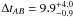 Mathematical equation: \hbox{$\Delta t_{AB} = 9.9_{-0.9}^{+4.0}$}