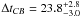 Mathematical equation: \hbox{$\Delta t_{CB} = 23.8_{-3.0}^{+2.8}$}