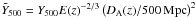 Mathematical equation: \hbox{$\tilde{Y}_{\rm 500}=Y_{\rm 500} E(z)^{-2/3} \left ( {D_{\rm A}(z) / 500 \, {\rm Mpc}} \right )^{2}$}