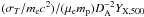 Mathematical equation: \hbox{$(\sigma_T/m_{\rm e} c^2)/(\mu_{\rm e} m_{\rm p}) D_{\rm A}^{-2} \YX$}