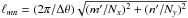 Mathematical equation: \hbox{$\ell_{mn} = (2\pi/\Delta\theta)\sqrt{(m^\prime/N_x)^2+(n^\prime/N_y)^2}$}