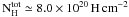 Mathematical equation: \hbox{$\rm \NHTOT \simeq \AVGNHHIHtwo\times10^{20}\NHUNIT$}