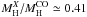 Mathematical equation: \hbox{$M_{\rm H}^X/M_{\rm H}^{\rm CO} \simeq 0.41$}
