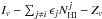 Mathematical equation: \hbox{$I_\nu - \sum_{j \ne i} \epsilon_j N_{\rm HI}^j -Z_\nu$}