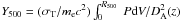 Mathematical equation: \hbox{$Y_{500}= (\sigma_{\rm T}/m_{\rm e} c^2)\int_0^{R_{500}}\; P {\rm d}V/\Dang^2(z)$}