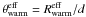 Mathematical equation: \hbox{$\theta_{\rm warm}^{\rm eff} = R_{\rm warm}^{\rm eff}/d$}