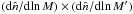Mathematical equation: \hbox{$(\dd\hn/\dd\!\ln M)\times(\dd\hn/\dd\!\ln M')$}