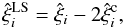 Mathematical equation: \appendix \setcounter{section}{5} \begin{equation} \hxiLS_i = \hxi_i - 2 \hxic_i , \label{xi-LS-c} \end{equation}