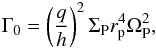 Mathematical equation: $$ \Gamma_0 = \left(\frac{q}{h}\right)^2 \Sigma_{\rm P} r_{\rm p}^4 \Omega_{\rm P}^2 , $$
