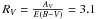 Mathematical equation: \hbox{$R_V= \frac{A_V}{E(B-V)} = 3.1$}
