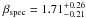 Mathematical equation: \hbox{$\beta_{\rm spec} =1.71^{+0.26}_{-0.21}$}