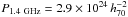 Mathematical equation: \hbox{$P_{\rm 1.4~GHz}=2.9 \times 10^{24}\,h_{70}^{-2}$}
