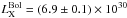 Mathematical equation: \hbox{${L^{\rm Bol}_{\rm X}=(6.9\pm0.1)\times 10^{30}}$}